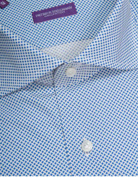 Patrick Hellmann Collection Blue Shirt With Small Rhombus Pattern thumbnail 2